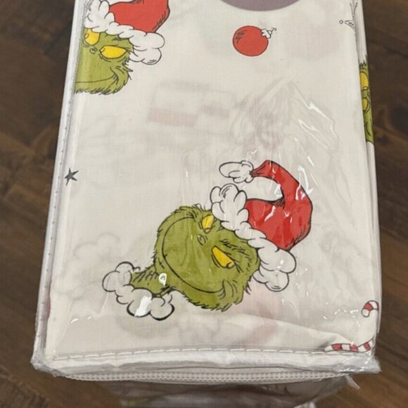 Dr. Seuss THE GRINCH CHRISTMAS Queen Size Cotton Sheet Set (ALL COTTON) - Picture 2 of 3